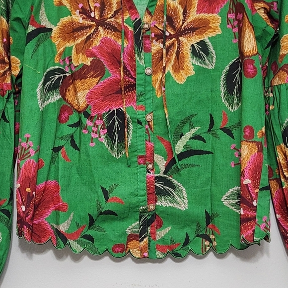 FARM Rio Raquel Button down Puff Sleeve Top - Picture 5 of 14